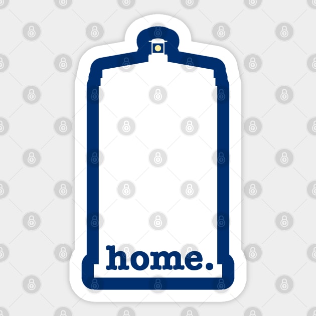 Home (Police Box Version 2) Sticker by fashionsforfans